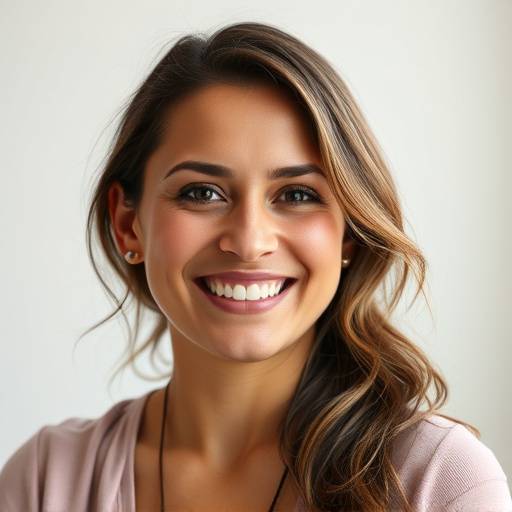 Imagem de Isabela Santos, uma instrutora sorrindo e com uma postura amigável.